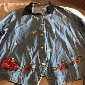 ugly christmas denim shirt